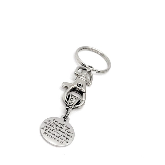 Scripture Gift, Seek First The Kingdom Of God Keychain, Matthew 6 33, Scripture Quote, Seek The Kingdom, Kingdom Of God, Bible Verse Gift