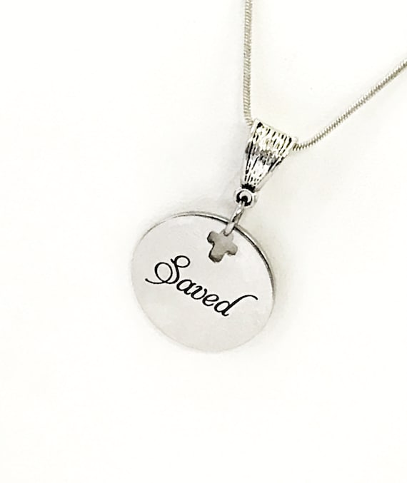 Christian Jewelry, Christian Gift, Christian Necklace, Saved Necklace, Baptism Jewelry, Religious Jewelry, Baptism Gift, Confirmation Gift