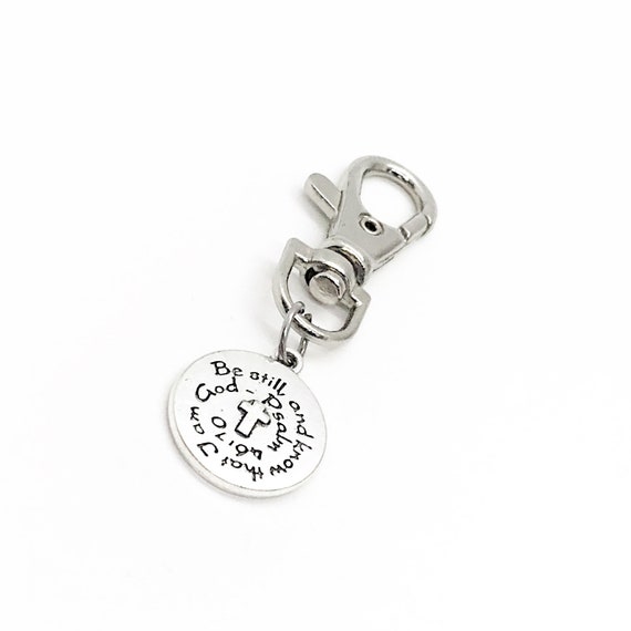 Scripture Gift, Be Still And Know That I Am God Clip On Charm, Psalm 46 10, Cross Charm, Scripture Quote, Scripture Blessing, Blessing Gift