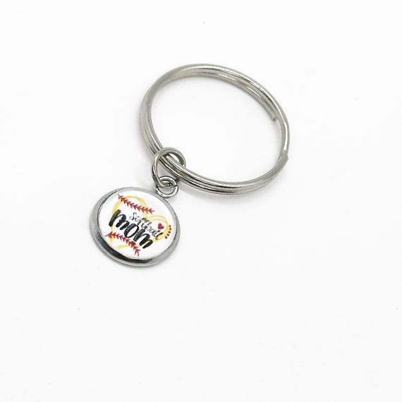 Softball Mom Charm Keychain, Mom Gift, Gift For Mom, Student Athlete Daughter, Team Mom, Moms Group Gift, Gift For Her, Wife Gift