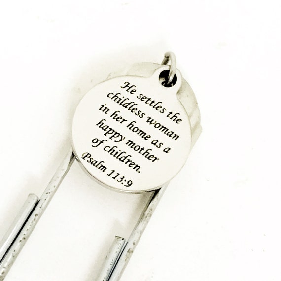 Infertility Prayer, Infertility Gift, Christian Bookmark, He Settles The Childless Woman In Her Home as a Happy Mother of Children