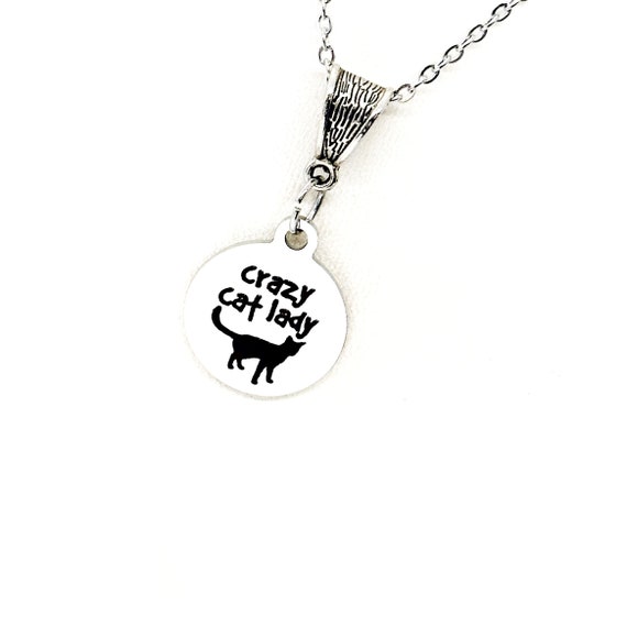 Crazy Cat Lady Necklace, Gift For Her, Cat Owner Gift, Cat Lover Gift, New Cat Owner, Cat Rescuer, Cat Adoption Gift, Wife Gift