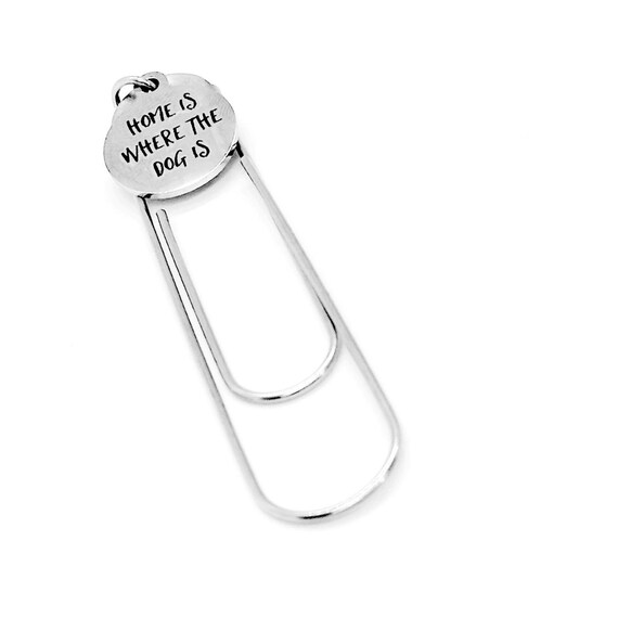 Home Is Where The Dog Is Charm Bookmark, Reader Gift, Dog Lover, Books And Dogs, Mom Gift, Wife Gift, Going To College, Son, Daughter