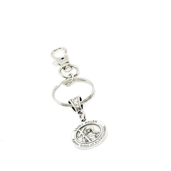 Saint Helen Charm Clip On Keychain, Patron Saint of Relationships, Catholic Saints, Faith Gifts, Marriage Counseling, Reuniting Family Gift