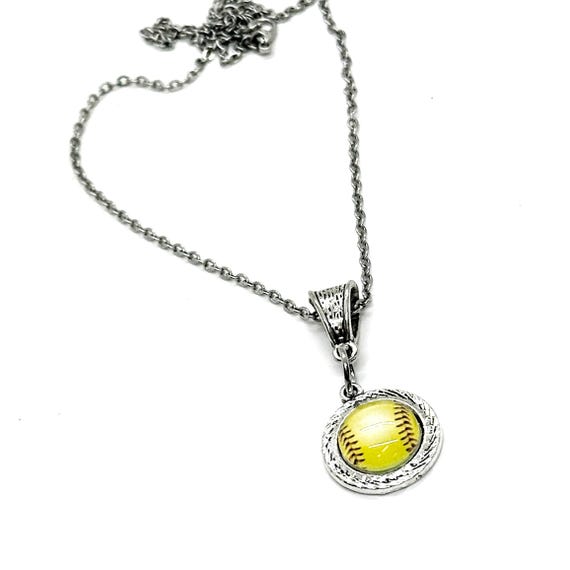 Softball Pendant Necklace, Mom Gift, Wife Gift, Gift For Her, Sports Mom, Softball Player, Team Mom, Friend Gift, Senior Mom Gift