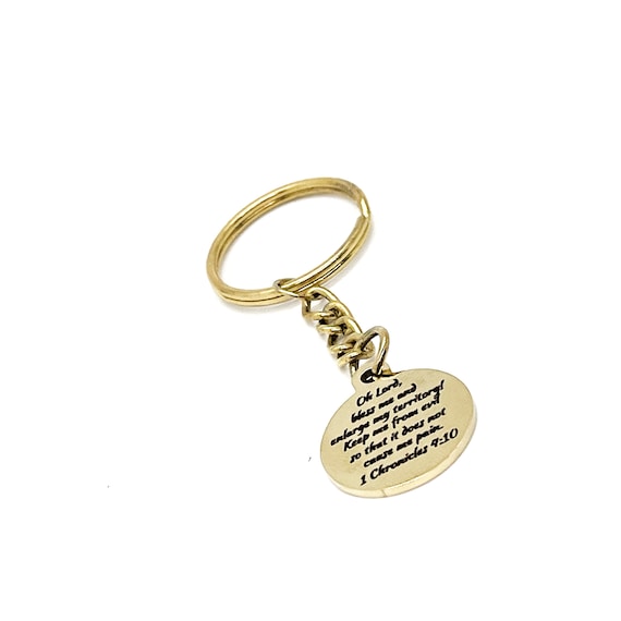 Scripture Quote, Jabez Prayer Keychain, 1 Chron 4 10 Charm, Jabez Quote, Expand My Territory, Keep Me From  Evil, Christian Prayer Gift