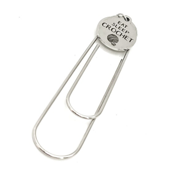 Eat Sleep Crochet Charm Bookmark, Crochet Lover Gift, Love To Crochet, Crochet Gifts, Mom Gift, Grandma Gift, Wife Gift, Crochet Bookmark