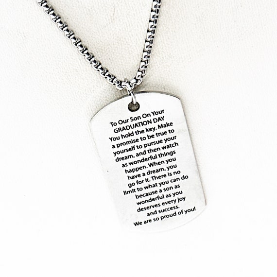 To Our Son Graduation Day Necklace, We Are Proud Of You, Pursue Your Dreams, Encouraging Him, Motivating, Going To College, From Mom Or Dad