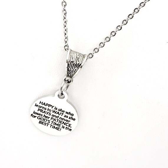 God’s Time Is The Best Time Necklace, Wait And Pray Necklace, Christian Woman, Christian Gift, Daughter Gift, Life Lesson Gift