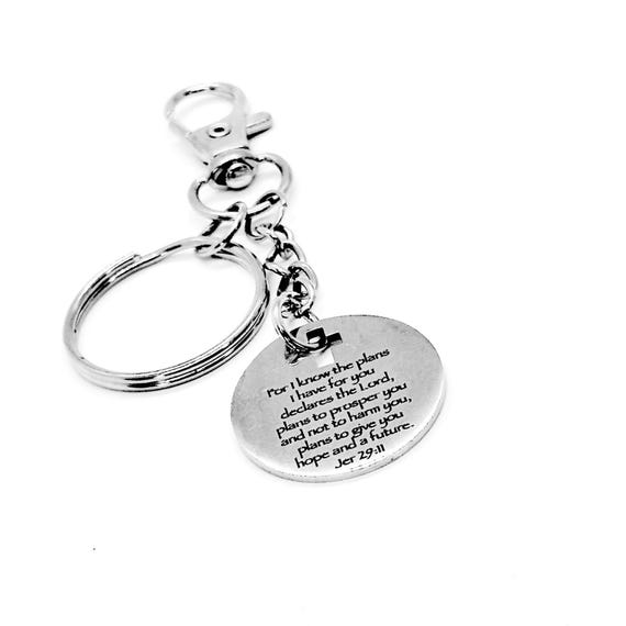 God Has A Plan For Your Life Keychain, Jeremiah 29 11, Faith Gifts, God’s Plans For You, Scripture Quote, Christian, Religious, Bible Study