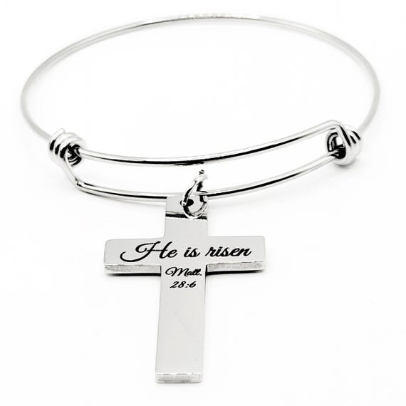 He Is Risen Cross Charm Bracelet