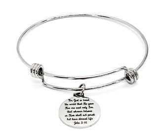 Christlicher Schmuck, John 3 16 Armband, Für Gott so geliebt die Welt, Schrift Schmuck, Schrift Charme, Bibel Vers Armband, Taufe Geschenk
