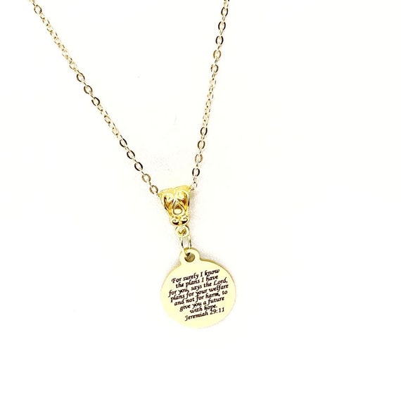 For Surely I Know The Plans I Have For You Pendant Necklace, Jeremiah 29 11, Scripture Jewelry, Daughter Gift, Graduation, Going to College