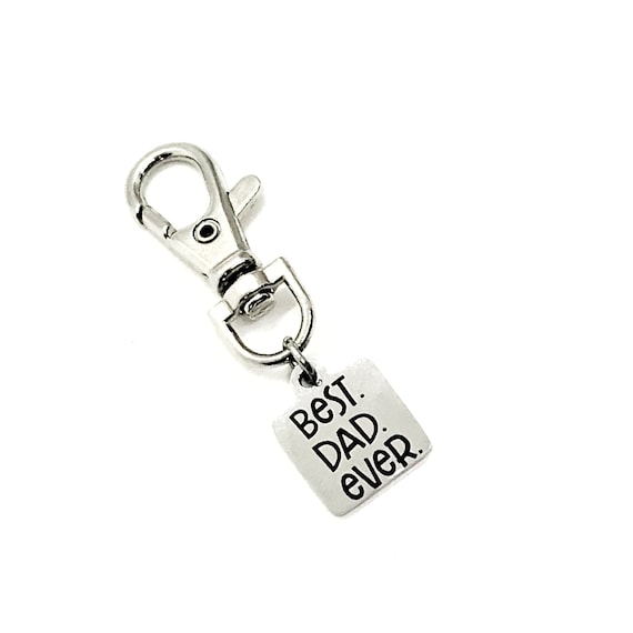 Dad Gift,  Best Dad Ever Charm, Dad Keyring Charm,  Clip On Charm, Gift Bag Charm, Pregnancy Announcement,  Dad Gift From Kids, Gift For Dad