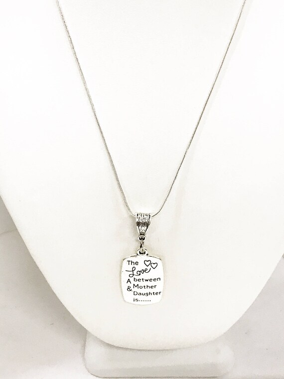 Mother Daughter Necklace, Love Between A Mother And Daughter Is Pendant on Silver Chain, Gift For Mom, Gift For Daughter, Mom Gift, Mother