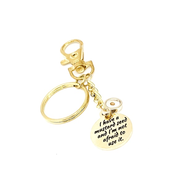 Mustard Seed Charm Keychain, I Have A Mustard Seed, Mustard Seed Faith, Matthew 17 20, Christian Gifts, Faith Gifts, Keychain Gifts