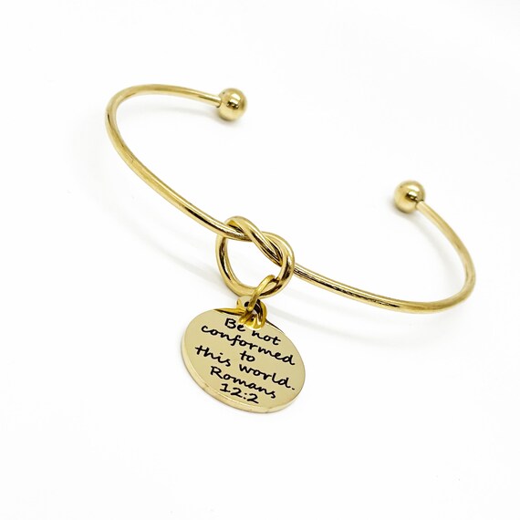 Faith Gift, Be Not Conformed To The World Charm Bracelet, Romans 12 2, Faith Jewelry, Scripture Gift, Faith Charm, Scripture Quote
