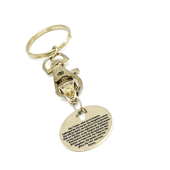 The Lord's Prayer Charm Key Chain, Faith, Scripture Bible Verse Gift for Her, Believer, Faith, Prayer Partner, Christian Encouragement