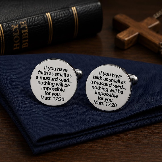 Mustard Seed Scripture 20mm Cuff Links