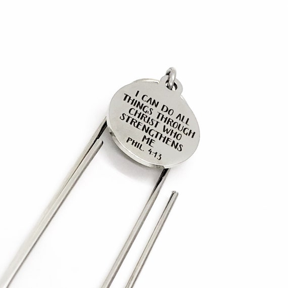 Bookmark Gift, I Can Do All Things Through Christ Bookmark, Phil 4 13, Planner Bookmark, Charm Bookmark, Paperclip Bookmark, Scripture Quote