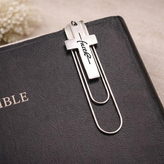 Faith Cross Charm Paperclip Bookmark