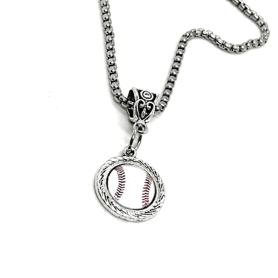 Baseball Cabochon Pendant Necklace, Mom Gift, Wife Gift, Gift For Her, Sports Mom, Baseball Girlfriend, Team Mom, Friend Gift, Senior Mom