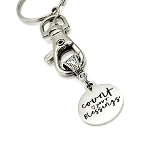 Count Your Blessings Schlüsselanhänger, Schlüsselanhänger Geschenk, Count Your Blessings Charm, Count Your Blessings Anhänger, Geschenk für Sie, christlicher Schlüsselanhänger