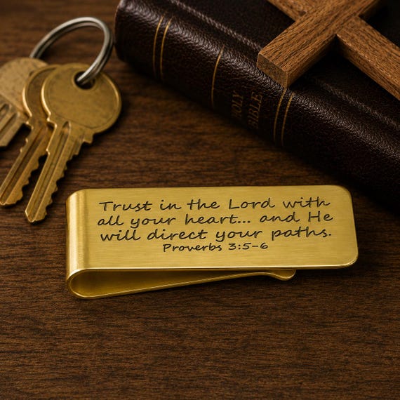 Trust In The Lord Goldtone Money Clip