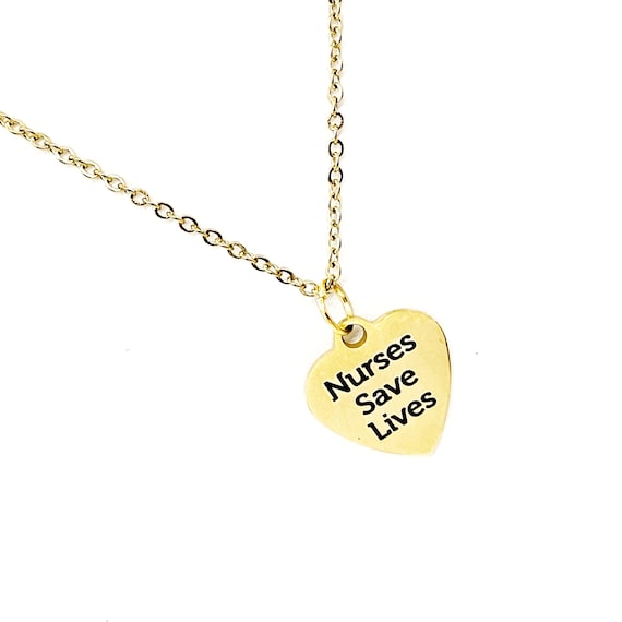 Nurse Gift, Nurses Save Lives Necklace, Nurse Thank You, Healthcare Worker, Essential Worker Gift, Gift For Her, Wife Gift, New Nurse Gift