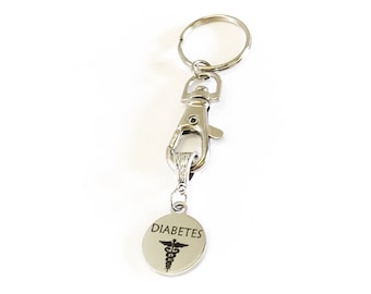 Diabetes Medical Awareness Keychain, Diabetes Keychain, Diabetes Awareness, Medical Notification Keychain, Diabetes ID Keychain For Her