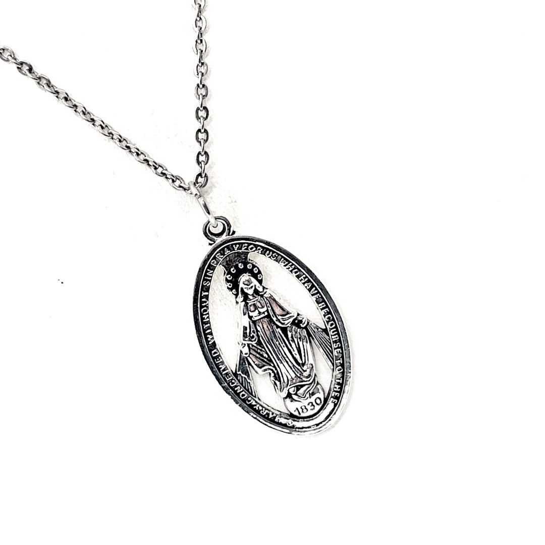 Virgin Mary Necklace, Mother Mary Necklace, Catholic Necklace, Catholic