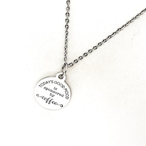 Coffee Lover Gift, Today’s Good Mood Sponsored By Coffee Necklace, Coffee Jewelry, Coffee Gifts, Coffee Lover Christmas, Coffee Box Gift