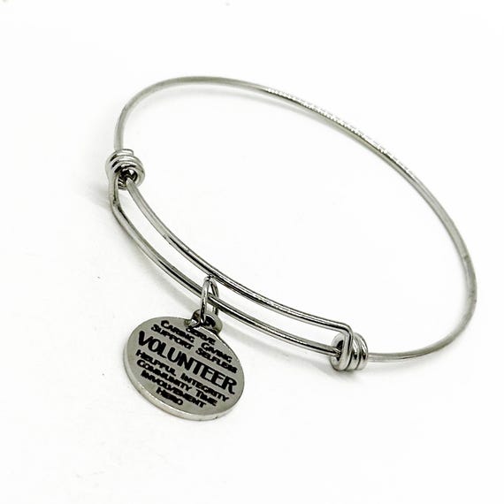 Volunteer Words Charm Bracelet, Volunteer Gifts, Recognition, Thank You, Gift For Her, Wife Gift, Volunteer Group, You Are Appreciated Gift