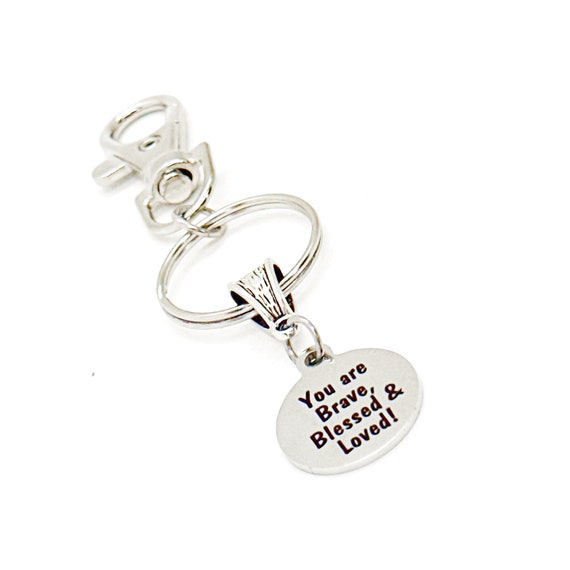 You Are Brave Blessed And Loved Charm Clip On Keychain, Daughter Gift, Son Gift, Love Gift, Gift For Her, Gift For Him, Stocking Stuffer