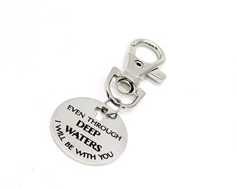 Even Through Deep Waters I Will Be With You Engraved Clip On Charm Isaiah 43 2