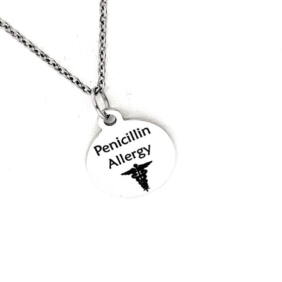 Penicillin Allergy Necklace, Allergic To Penicillin Medical ID, Allergy Medical Condition Medical Notification, Medical Condition Necklace