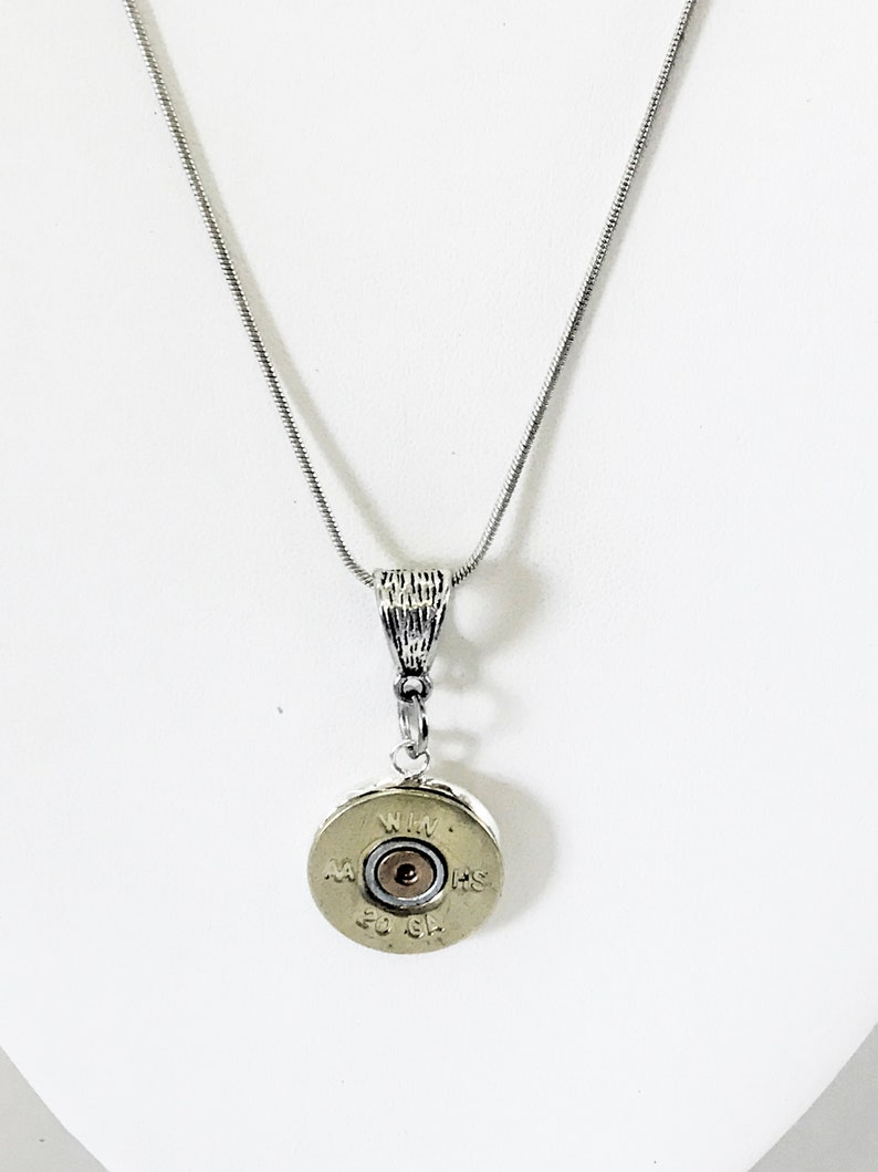 Shotgun Shell Necklace, 20 Gauge Shotgun Shell Pendant Necklace, Shotgun Shell Jewelry, 20g Shotgun Shell Jewelry, Shooting Sports Necklace image 5