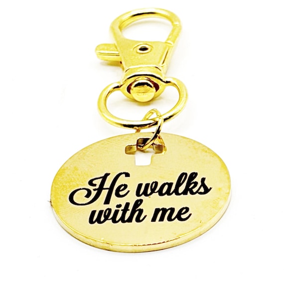 He Walks With Me Gold-Plated Cross Clip On Charm