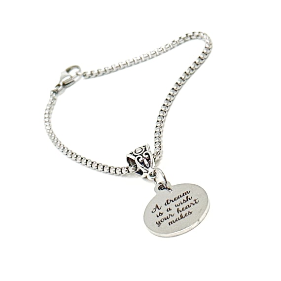 A Dream Is A Wish Your Heart Makes Charm Bracelet, Encouragement, Encouraging Her, Motivating, Motivational, Daughter Gift, Dream Big