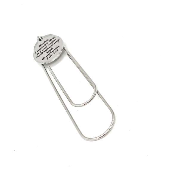 Christian Bookmark, New Creation In Christ Bookmark, 1 Corinthians 5 17, Christian Gift, Paperclip Bookmark, Bible Bookmark, Scripture Gift