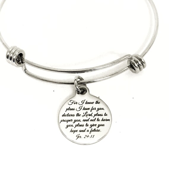 Christian Gift, For I Know The Plans I Have For You Bracelet, Jeremiah 29 11 Gift, Christian Jewelry, Jer 29 11 Gift, Christian Bracelet