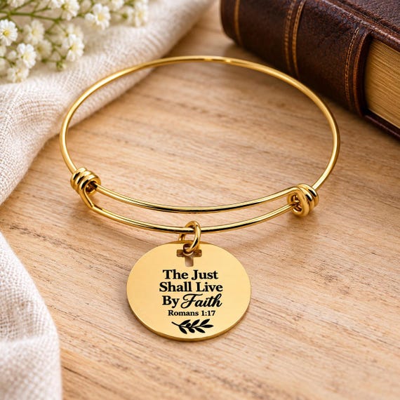 The Just Shall Live By Faith Goldtone Bracelet