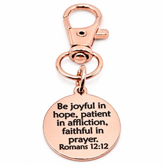 Joyful Patient Faithful Rose Goldtone Clip Charm