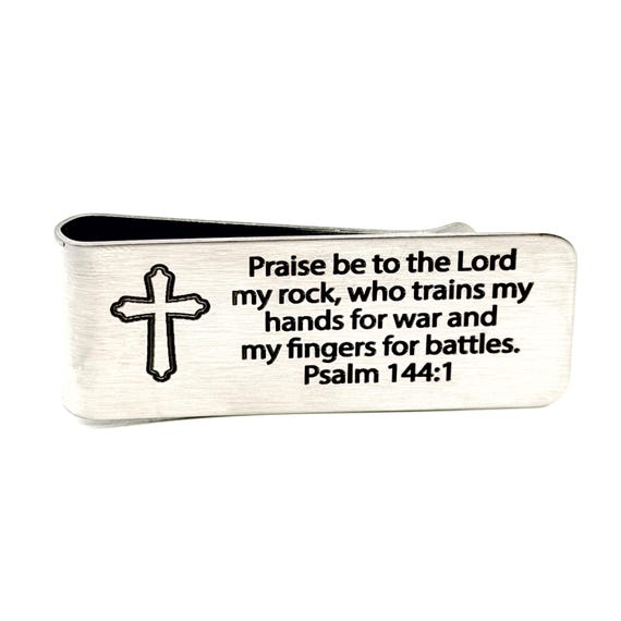 Psalm 144 1 Money Clip Faith Gift For Him