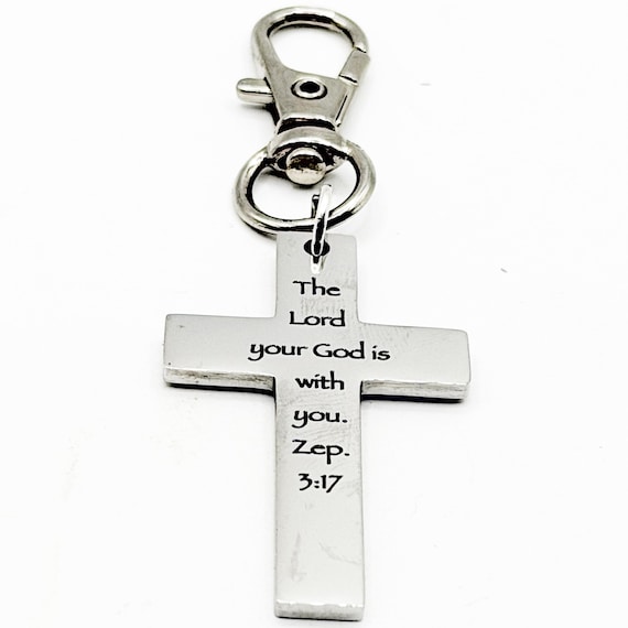 God Is With You Zephaniah 3 17 Cross Charm