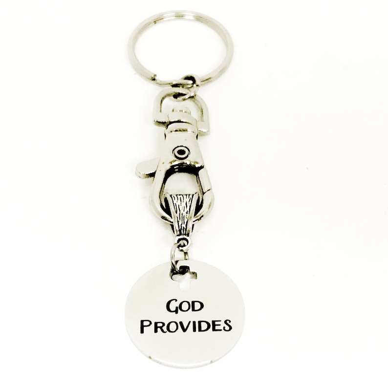 Keychain Gift God Provides Keychain Christian Keychain Gift Etsy