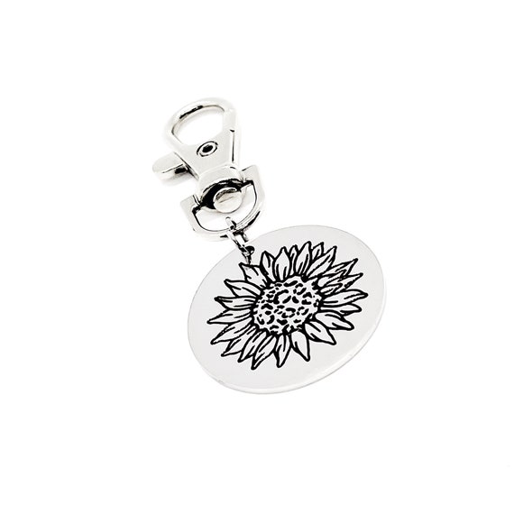 Sunflower Gift, Sunflower Clip On Charm, Bag Charm, Sunflower Lover Gift, Purse Charm, Encouragement Gift, Good Luck Gift, Happiness Gift