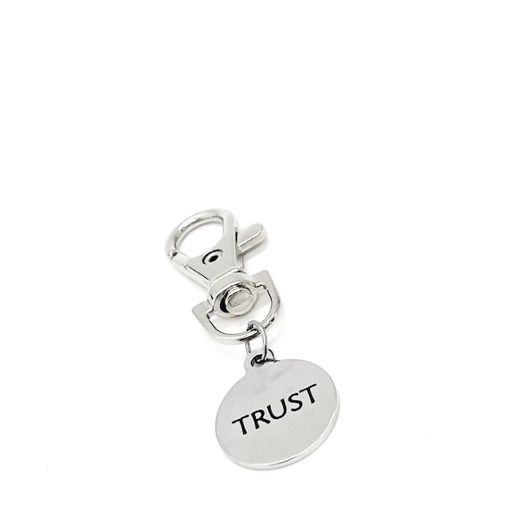 TRUST Clip On Charm, Faith Gifts, New Car Gift, Baptism Gifts, Bag Charm, Keychain Charm, Son Gift, Daughter Gift, Husband Wife Gift