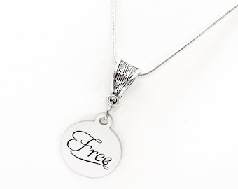 Affirmation Jewelry, Free Word Necklace, Freedom, Affirmation Words, Divorce Gift, Self Care Gift, Affirmation Necklace, Recovery Gift