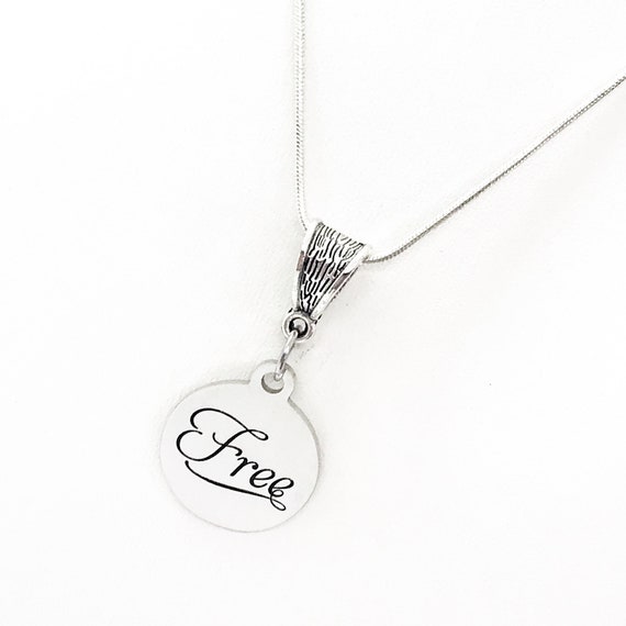 Affirmation Jewelry, Free Word Necklace, Freedom, Affirmation Words, Divorce Gift, Self Care Gift, Affirmation Necklace, Recovery Gift